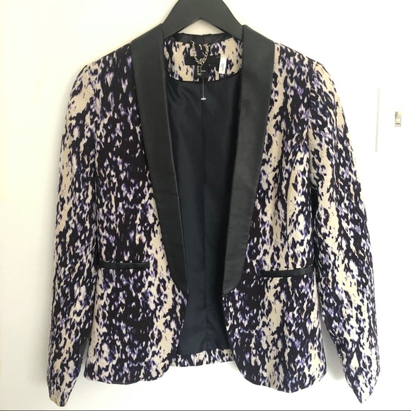 H&M Tuxedo Jacket With Faux Leather Lapel - Picture 1 of 6